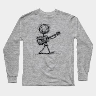 Stickman Playing Spanish Guitar Long Sleeve T-Shirt